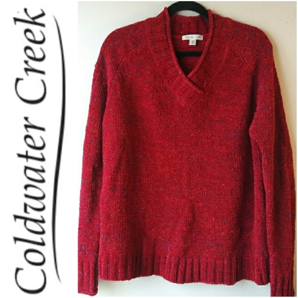 Coldwater Creek Sweaters - COLDWATER CREEK CARDIGAN SWEATER - RED
